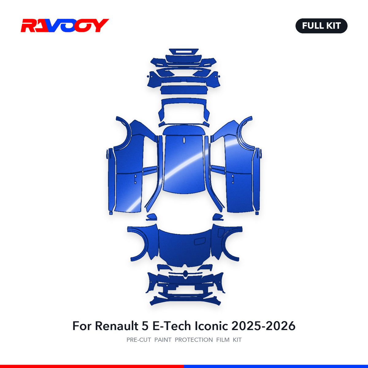 Full vehicle PPF pattern for 2025-2026 Renault 5 E-Tech Iconic