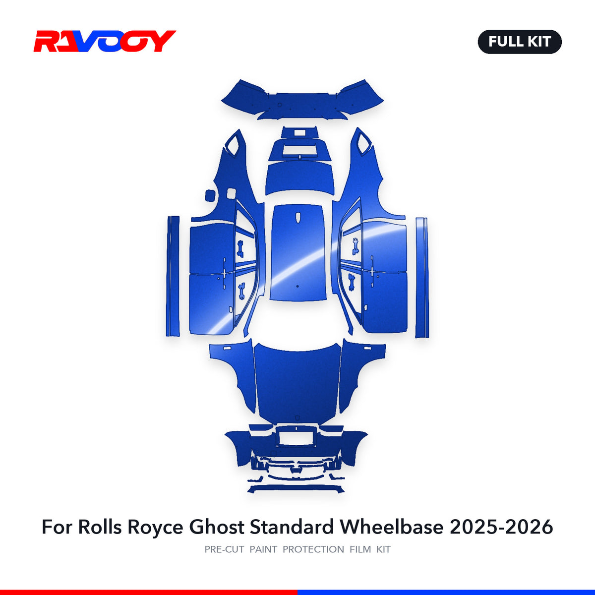 Full vehicle PPF pattern for 2025-2026 Rolls Royce Ghost Standard Wheelbase