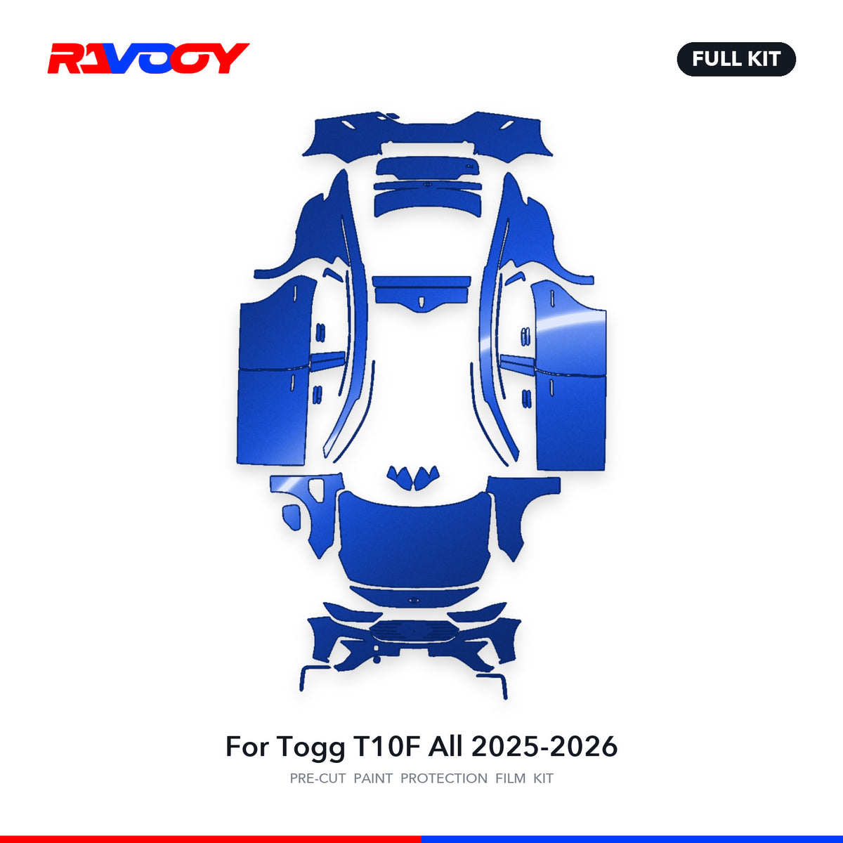 Full vehicle PPF pattern for 2025-2026 Togg T10F All