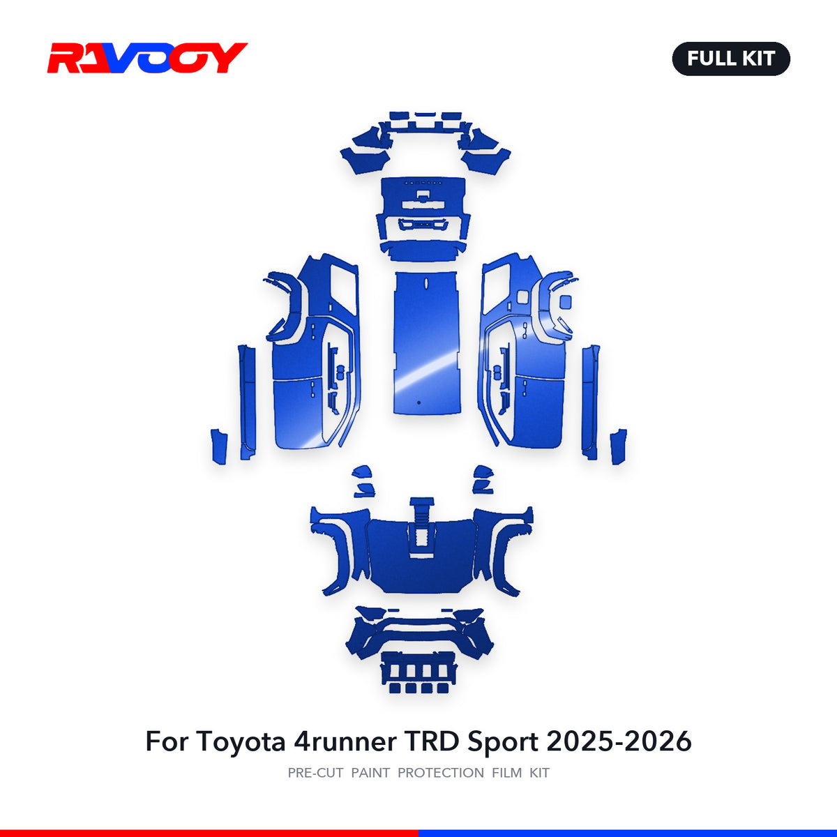 Full vehicle PPF pattern for 2025-2026 Toyota 4runner TRD Sport