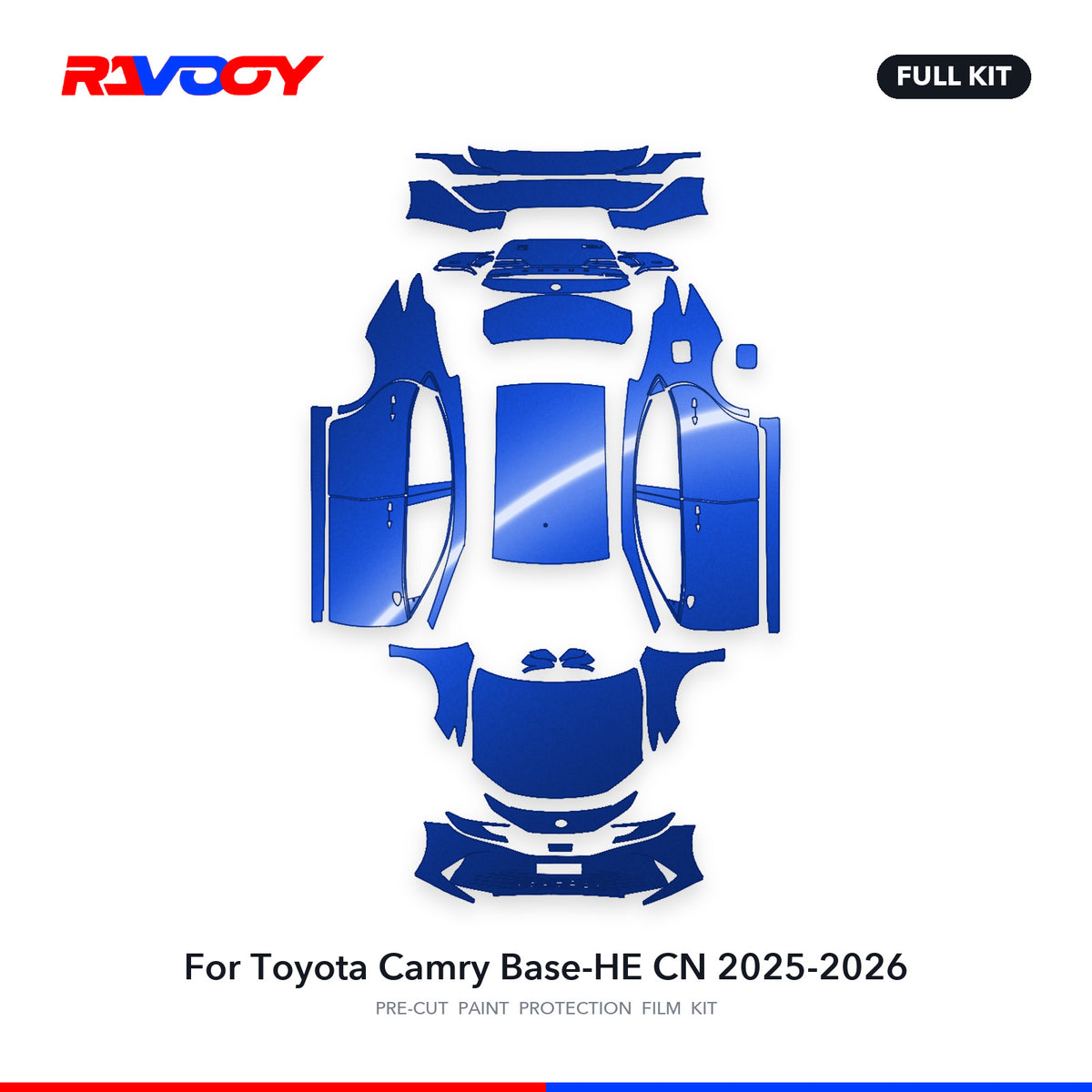 Full vehicle PPF pattern for 2025-2026 Toyota Camry Base-HE CN