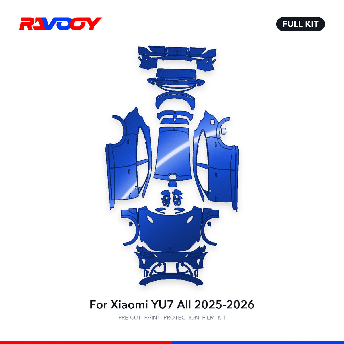 Full vehicle PPF pattern for 2025-2026 Xiaomi YU7 All