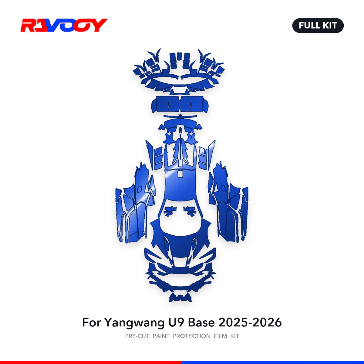 Full vehicle PPF pattern for 2025-2026 Yangwang U9 Base