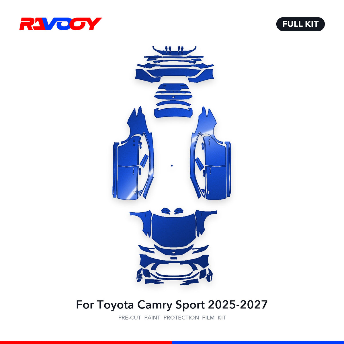 Full vehicle PPF pattern for 2025-2027 Toyota Camry Sport