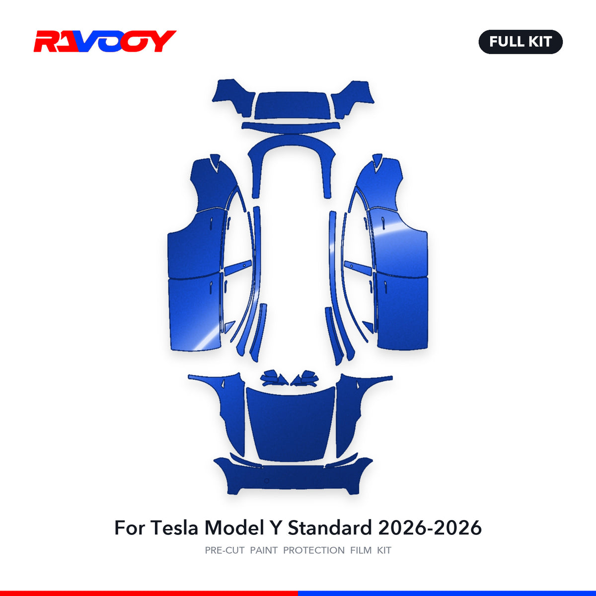 Full vehicle PPF pattern for 2026-2026 Tesla Model Y Standard