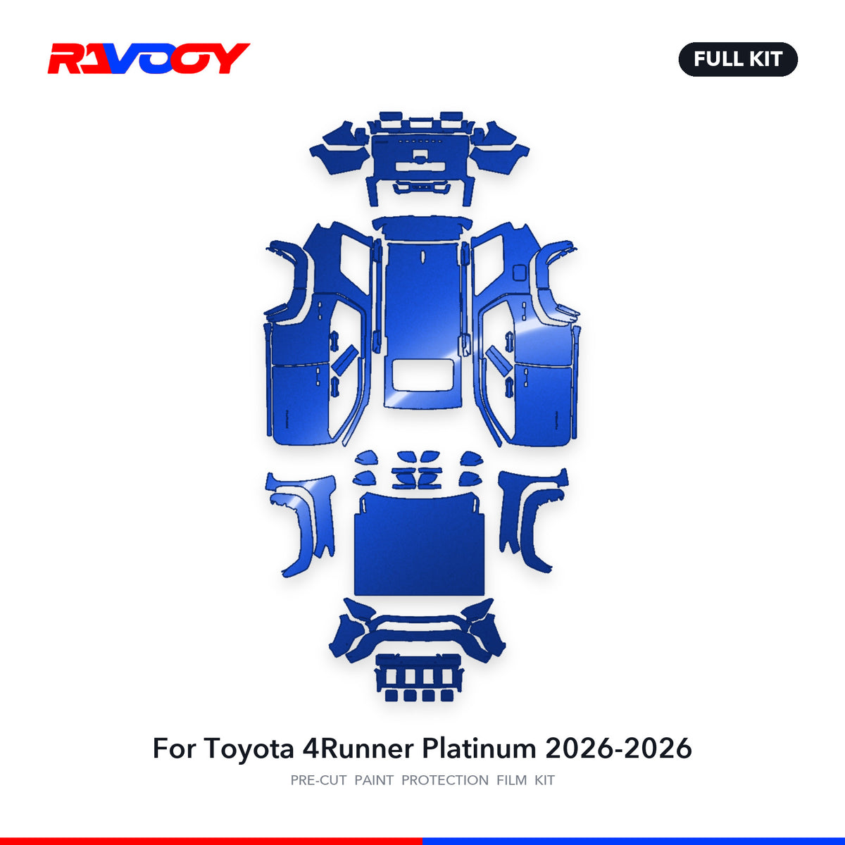 Full vehicle PPF pattern for 2026-2026 Toyota 4Runner Platinum