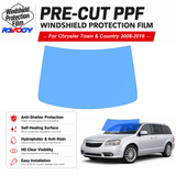 For Chrysler Town & Country 4D MV 2008-2016 Pre-Cut Front Windshield Protection Film