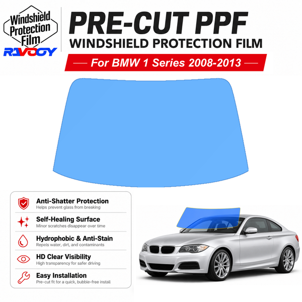 RAVOOY pre-cut front windshield protection film for BMW 1 Series 2D Cpe 2008-2013