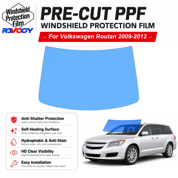 RAVOOY pre-cut front windshield protection film for Volkswagen Routan MV 2009-2012