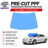 For Cadillac CTS 2D Cpe 2011-2015 Pre-Cut Front Windshield Protection Film