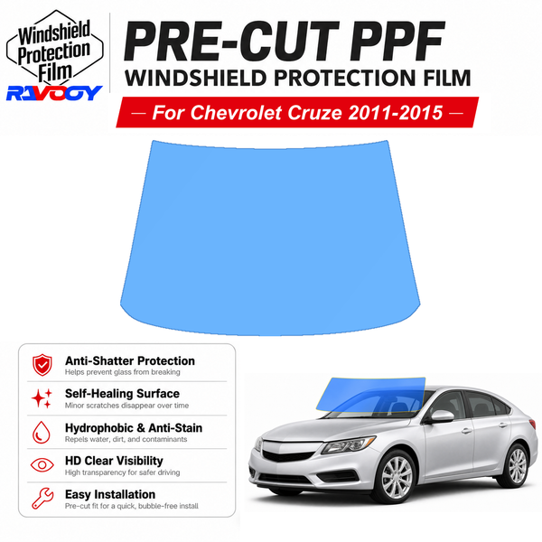 RAVOOY pre-cut front windshield protection film for Chevrolet Cruze 4D Sdn 2011-2015