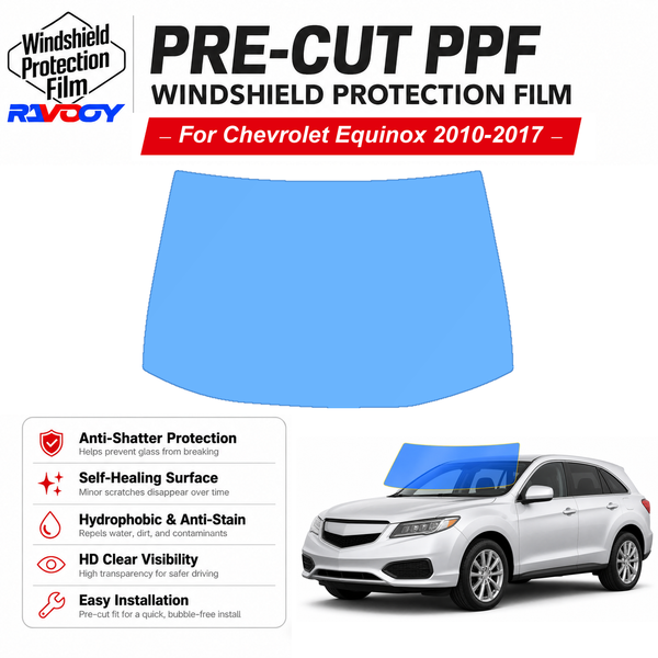 RAVOOY pre-cut front windshield protection film for Chevrolet Equinox 4D SUV 2010-2017