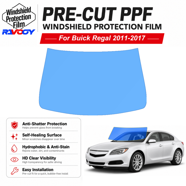 RAVOOY pre-cut front windshield protection film for Buick Regal 4D Sdn 2011-2017