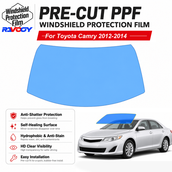 RAVOOY pre-cut front windshield protection film for Toyota Camry 4D Sdn 2012-2014