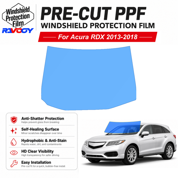 RAVOOY pre-cut front windshield protection film for Acura RDX 4D SUV 2013-2018