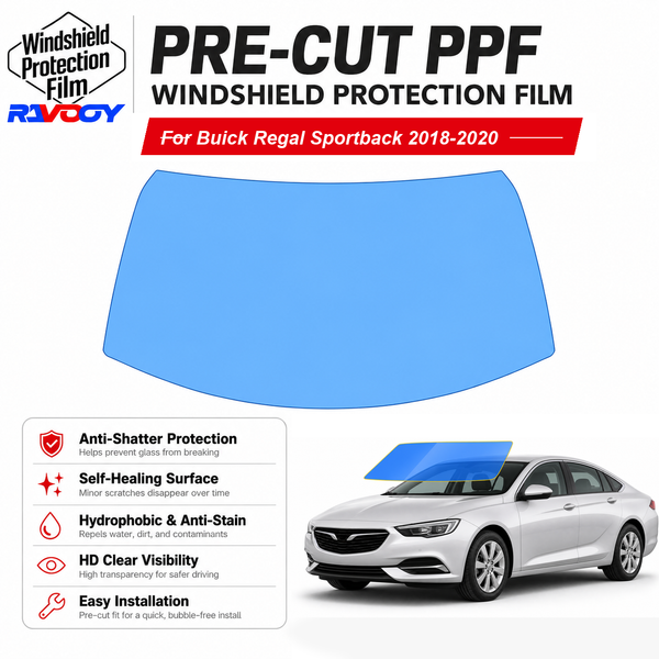 RAVOOY pre-cut front windshield protection film for Buick Regal Sportback 4D HB 2018-2020