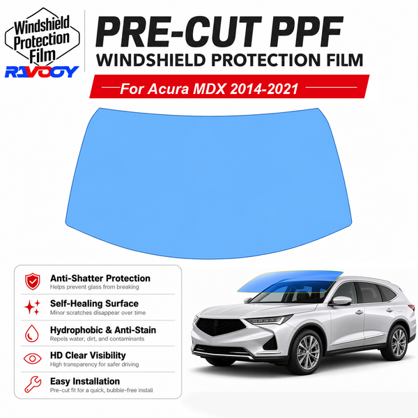 RAVOOY pre-cut front windshield protection film for Acura MDX 4D SUV 2014-2021