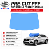 For Mercedes-Benz GLE Coupe 4D SUV 2016-2019 Pre-Cut Front Windshield Protection Film