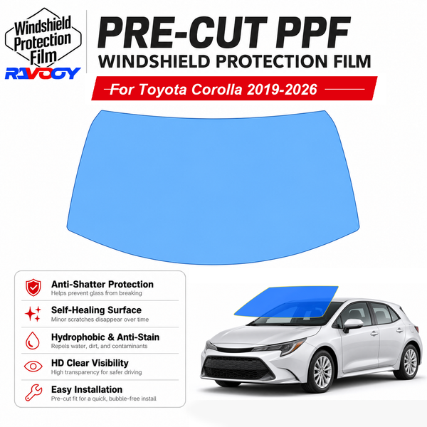 RAVOOY pre-cut front windshield protection film for Toyota Corolla 4D HB 2019-2026
