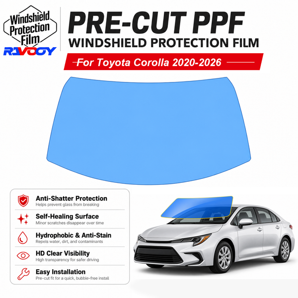 RAVOOY pre-cut front windshield protection film for Toyota Corolla 4D Sdn 2020-2026