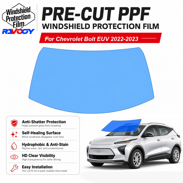 RAVOOY pre-cut front windshield protection film for Chevrolet Bolt EUV 4D HB 2022-2023