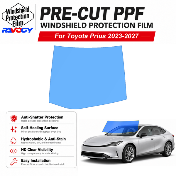 RAVOOY pre-cut front windshield protection film for Toyota Prius 4D HB 2023-2027